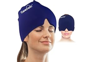 Migraine Relief Cap - Innovative Ice Cap for Migraines | Hot & Cold Therapy Hat | Comfortable Gel Migraine Cap for Stress and Puffy Eyes Offered by Carethetic (Deep Blue)