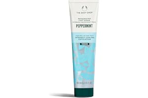 The Body Shop Peppermint Invigorating Foot Scrub | Cooling Exfoliator for Dry Cracked Feet | Vegan, 100 ml / 3.3 oz