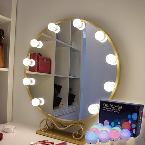 Amazon Com Selfila Vanity Lights For Mirror Adjustable Rgb Color Diy Hollywood Style Led Vanity Mirror Lights Kit In Dressing Room Bathroom Wall Mirror Mirror Usb Charger Not Include 10 Bulbs Home Improvement