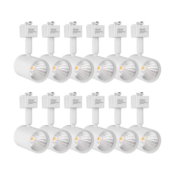 MIRREA LED TRACK LIGHTING HEADS COMPATIBLE WITH SINGLE CIRCUIT J TYPE RAIL CEILING SPOTLIGHT FOR ACCENT TASK WALL ART EXHIBITION LIGHTING 6.5W 3000K WARM WHITE 24° WHITE PAINTED PACK OF 12