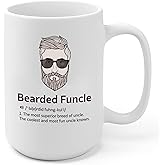 Panvola Bearded Funcle Definition Mug Gift To Uncle From Niece Nephew Brother Sister Father's Day Funny Ceramic Coffee Cup (15 oz)