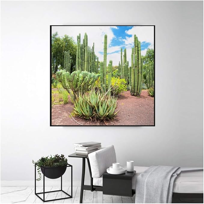 Empty Green Plant Flowers Cactus Posters and