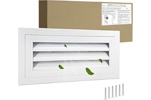 JONRIOX 16"*8" Gable Vent,Aluminum Alloy Wall Vent Shed Vents,with Removable Strainer and 180 Degree Opening Angle.Ideal for Attic,Shed,Garage,Play House,Coop.[Inside Dimensions:14"w X 6"h]-White 1 Pack