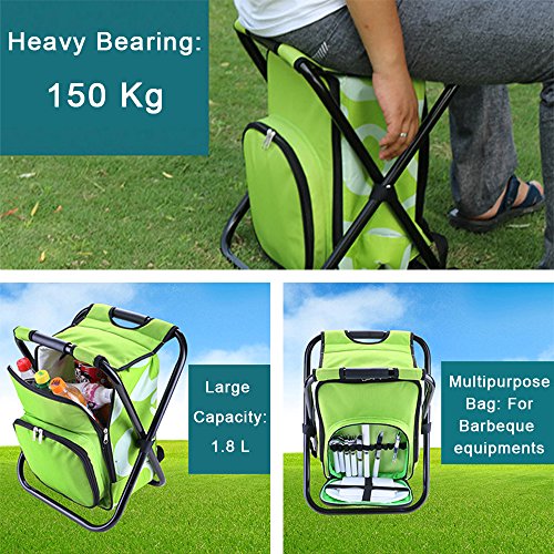 Upgrade Large Size Ultralight Backpack Cooler Chair, Portable & Folding