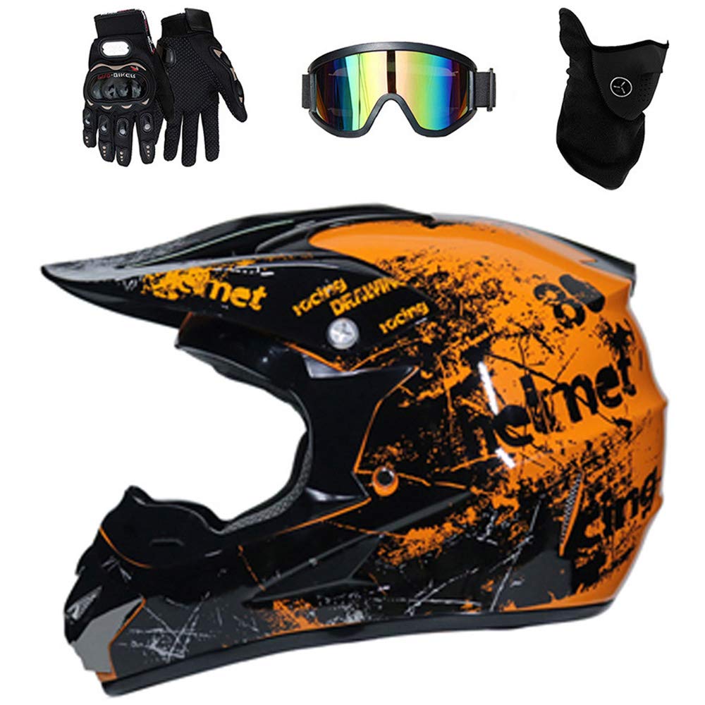 Photo 1 of TRIPERSON Dirt Bike Off-Road Motocross ATV Motorcycle Helmet for Men Women,Professional Competition Helmet DOT Certified (Orange, Medium)
