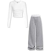 Voxikodex Girls Clothes 2 Piece Long Sleeve Shirt Tops Casual Pants Fall Winter Outfits for Teen Tween Girls 7-14 Years