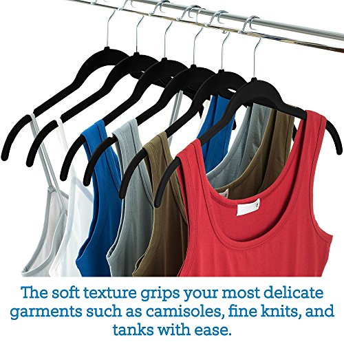 image for ZOBER Velvet Shirt/Dress Hangers - (120-Pack) Non-Slip Velvet Material