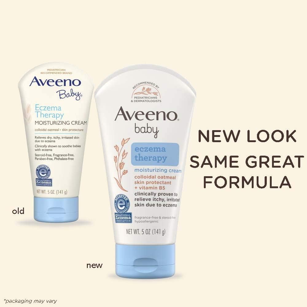 Aveeno Baby Eczema Therapy Moisturizing Cream, with natural Colloidal Oatmeal and Dimethicone for Dry Skin and Baby Eczema Relief, 5 oz: Health & Personal Care