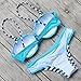 EVALESS Womens Sexy Two Piece Bandeau Bikini Swimsuits Triangle Bathing Suits Swimwear Blue Small 4 6