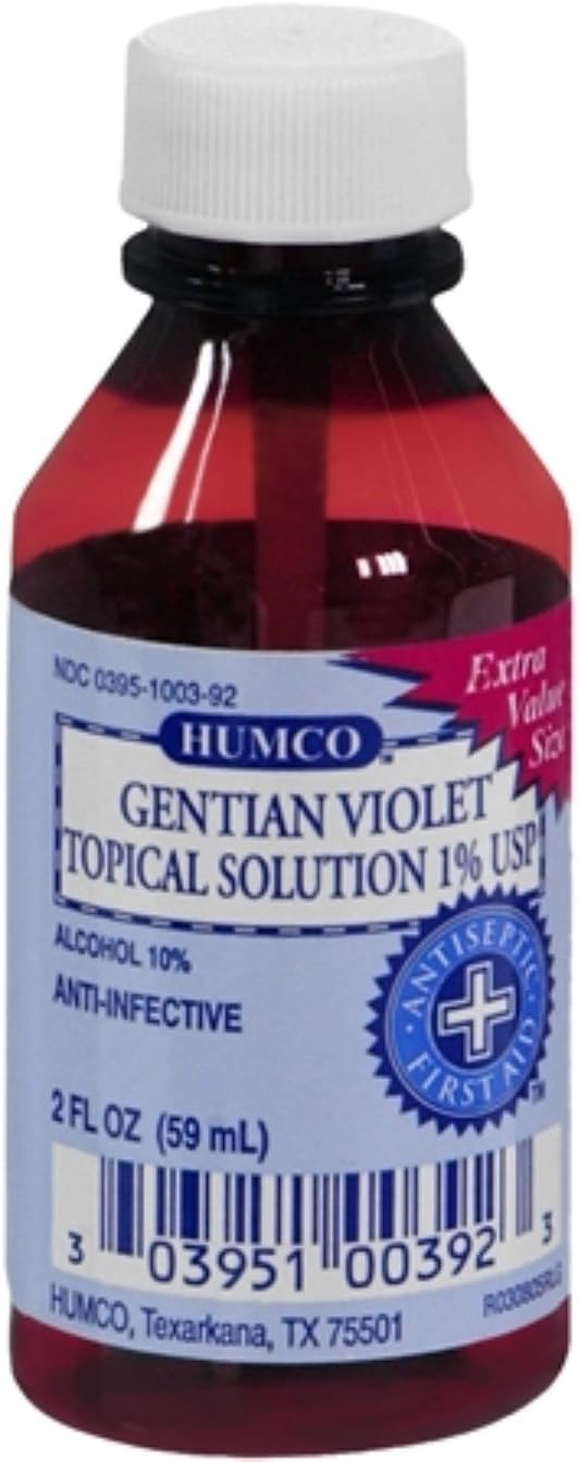 Humco Gentian Violet Topical Solution 1 USP 2 oz (Pack of