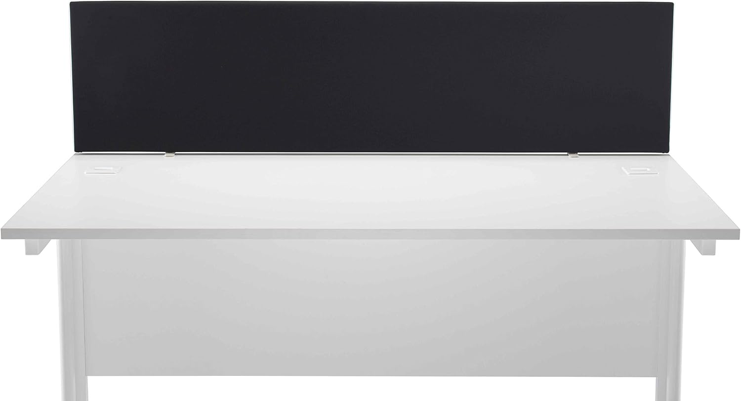 Office Hippo Upholstered Desktop Office Screen, G-Clamp Included, Fire-Retardant, Black, 180 x 3 x 40 cm, 180 cm - Image 3