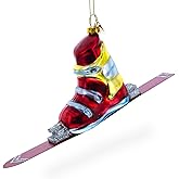 Ski Boot Blown Glass Christmas Ornament