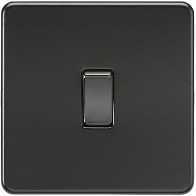Knightsbridge SF2000MBB Screwless 1G 2-Way Switch 230V Matt Black