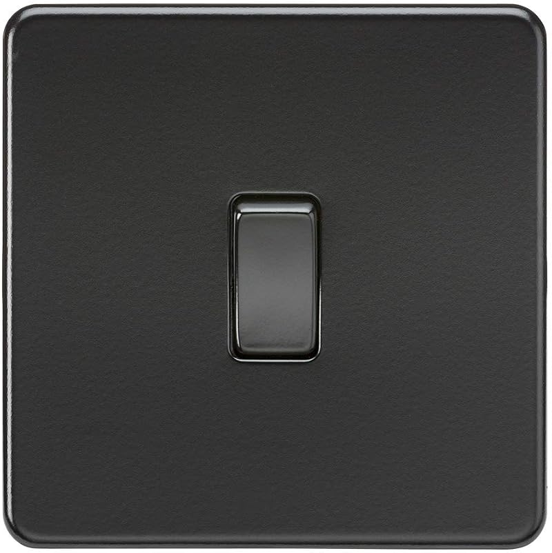 Knightsbridge SF2000MBB Screwless 1G 2-Way Switch 230V Matt Black