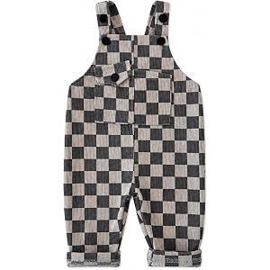 Korago Baby Boy Overalls, Checkerboard Infant Overalls, Toddler Jumpsuit, Casual Suspender Pants for Boys Girls (6 Months-3T)