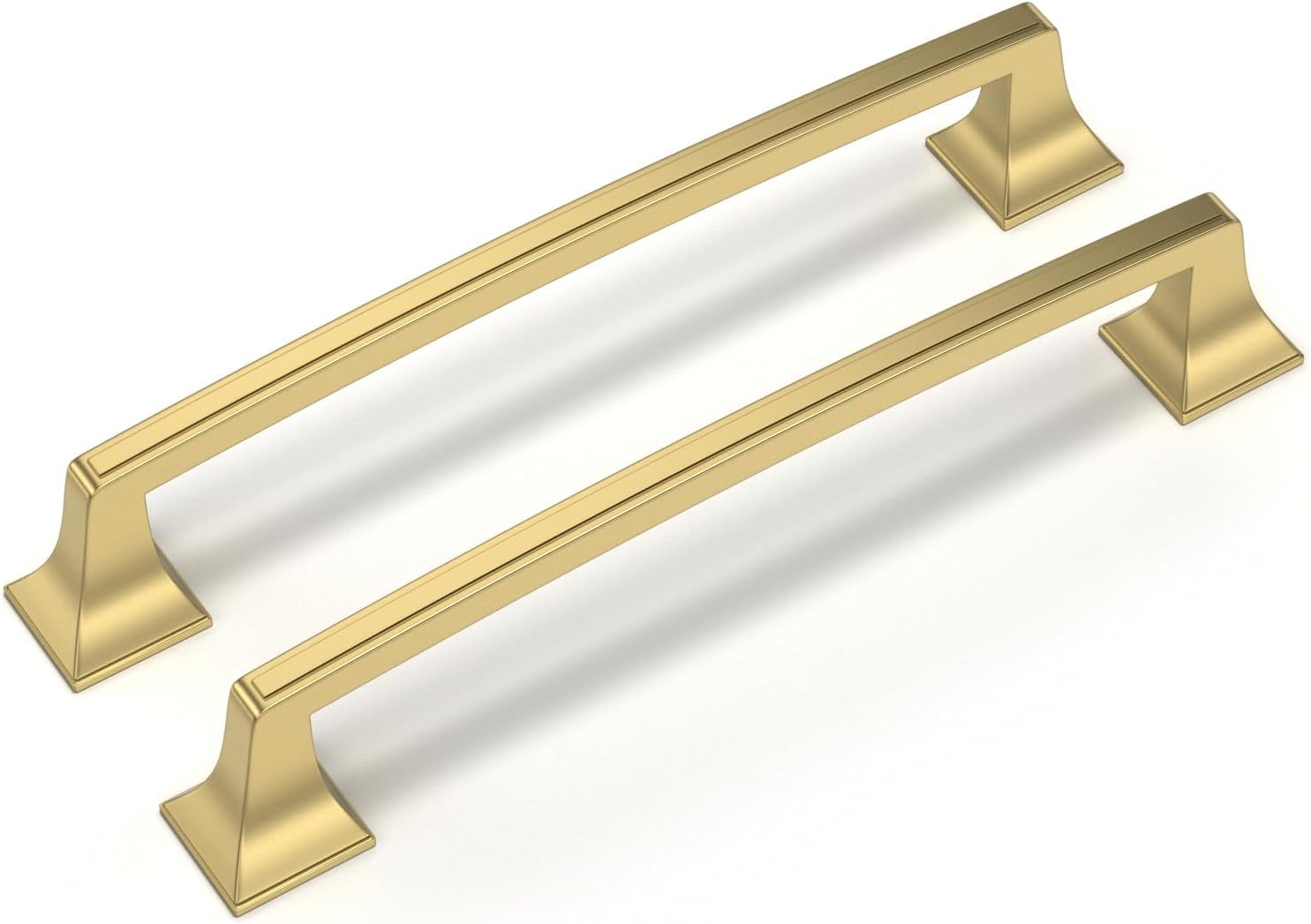 Goldenwarm 20 Pack Square Drawer Handles, Kitchen & Wardrobe Cabinet Handles - 160mm Hole Centers Solid Zinc Alloy