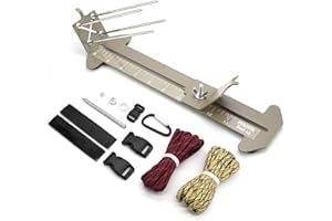 PSKOOK Paracord Jig Bracelet Maker, Paracord Tool Kit Adjustable Length Weaving DIY Craft Maker Tool (Khaki)