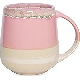 Bosmarlin Extra Large Ceramic Coffee Mug, 23 Oz, Dishwasher and Microwave Safe, Oversized Big Tea Cup, Reactive Glaze (Pink)