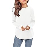 storeofbaby Girls Casual Long Sleeve Shirts Round Neck Tops Loose Fit Tunic Blouses