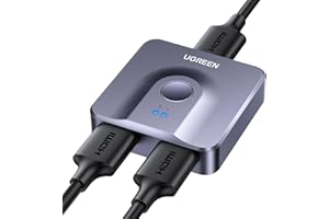UGREEN HDMI Switch 4K, Bidirectional HDMI 2.0 Switcher 4K 60Hz 2 in 1 Out, Selector Box 1 in 2 Out (Single Display) HDR 3D HD
