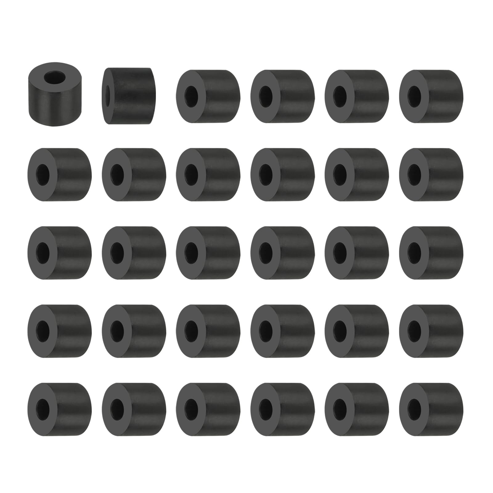 PATIKIL Multi Purpose Rubber Spacer, 30Pcs 6mm ID x 18mm OD x 10mm T Neoprene Round Anti-Vibration Isolation Pads Isolator Rubber Bushings Spacer Washer for HVAC Bolts Car Accessories