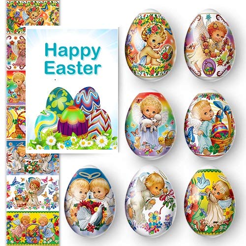 Lot of 2 * 7 Easter Egg Decoration Thermo Heat Shrink Sleeve Wraps Pysanka for 14 Easter Eggs