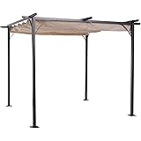 Angel Living® Pérgola de Aluminio con Techo Retráctil, Cenador con Tela