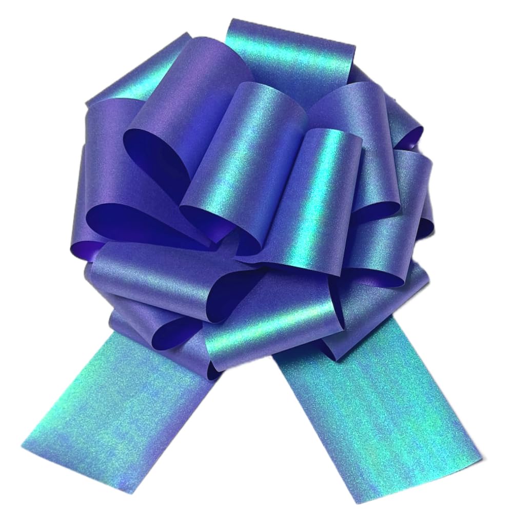 Photo 1 of 12 Inch Large Shimmering Pearlescent Gift Bow - 1Pcs Giant Decorative Bow for Christmas Gifts, Bicycle, Refrigerator, New House, Party Decorations & Gift Packaging (Shimmering Pearlescent-Purple)