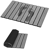 Bath Rug Mat,Diatomaceous Earth Mats,Foldable Stone Bath Rug,23.6 x 15.5 Inch Super Absorbent Quick Drying Diatomaceous Earth Mat for Bathroom,Easy to Store,Easy to Clean,Grey