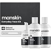Natural Outcome Mens Skin Care Kit | Mens Facial Care Kit for Men Skincare | Anti-Aging Daily 3 Step Face Care Regimen Includes: Rejuvenating Facial Cleanser, Balancing Toner, & Hydrating Moisturizer