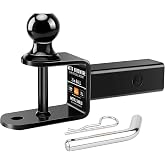 META Hardware 3-in-1 ATV Hitch Ball Mount Fits 2" Receiver 3500lbs GTW | Hitch Ball Mount with 2 Inch Ball, Heavy Duty ATV Hitch with 5/8" Hitch Pin, 3500 LB GTW Capacity, Trailer Hitch Accessary