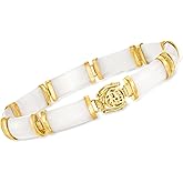Ross-Simons Good Fortune Jade Bracelet in 18kt Gold Over Sterling