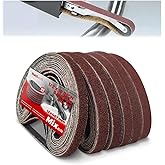 1/2 x 18 Inch 13 x 457 mm Sanding Belts Set - 60-Pack with 40/60/80/120/150/240 Grits, Aluminum Oxide Abrasive Belts for Wood
