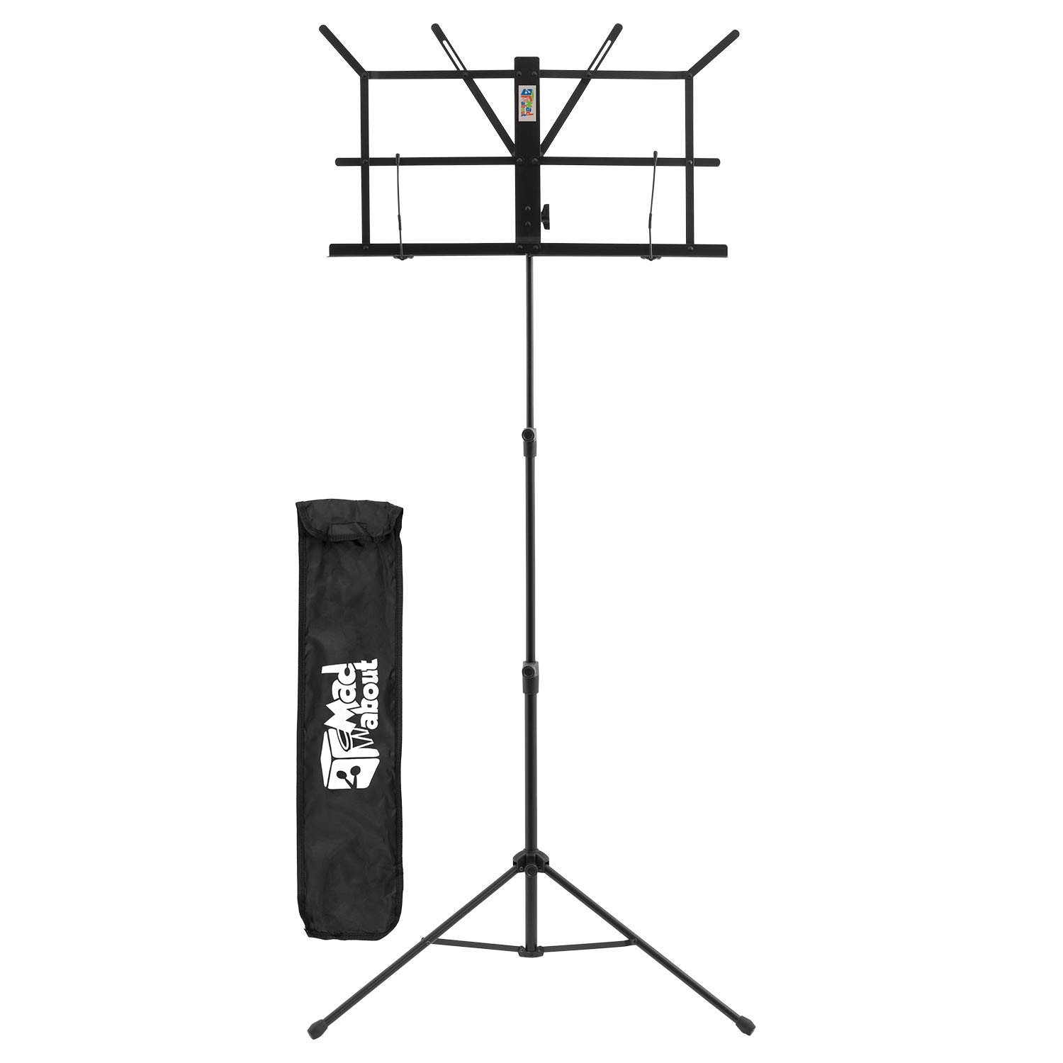 Mad About MS02 Folding Music Stand - Easy Folding Portable Sheet Music Holder with Carry Bag, Black — image 1