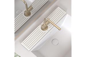 TELOMET Stone Faucet Mat for Kitchen Sink, Water Absorbing Sink Water Splash Guard, Fast-Drying Kitchen Sink Faucet Mat, Durable Protector and Stone Drying Mat for Kitchen Counter & Bathroom Sink