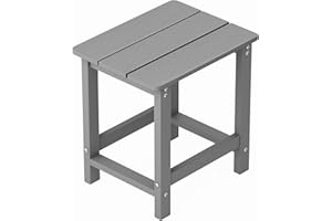 MXIMU Outside Adirondack Square Side Table, Weather Resistant Patio Table, Outdoor End Tables for Backyard, Pool, Indoor Companion, Front Porch