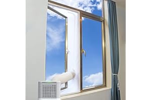 KWNOEA KWMOEA 400cm/157Is. Universal Window Seal for Portable Air Conditioner and Tumble Dryer. Easy to Install - Air Exchange Guards with Zip and Adhesive Fastener