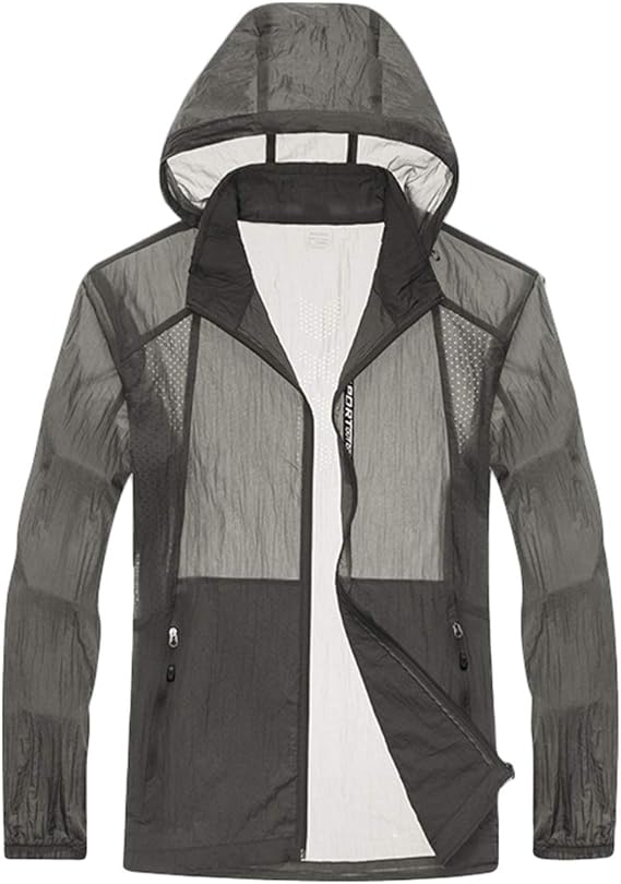 Ealmenn コートジャケット メンズ フード付き 日焼け防止服 Uvカット 無地 軽量 薄手 撥水 通気 速乾 登山服 夏 コート ジャケット 通販 Amazon