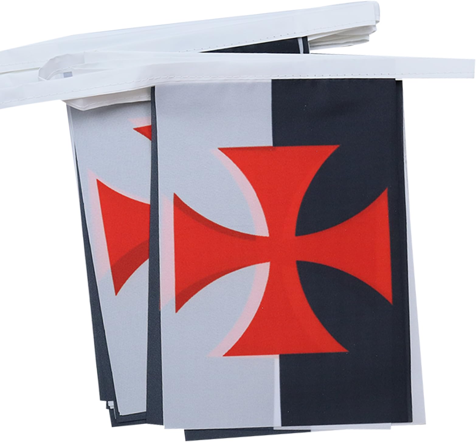 AZ FLAG Templar Baussant Bunting Flag, 20 Ft Garland 20 Small catholic Flags 8'' x 6'', 100% Polyester String Pennant, 6 meters — image 1