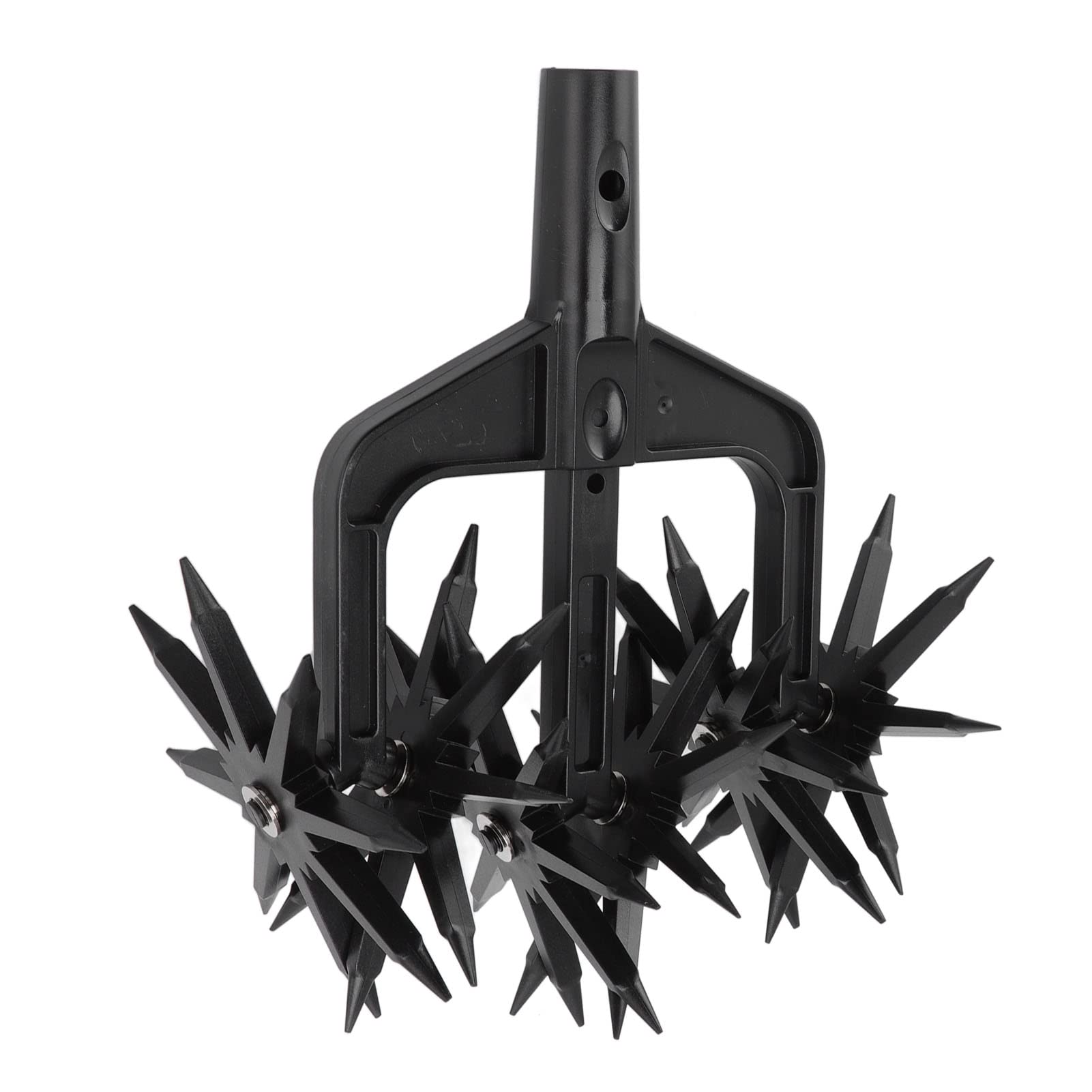 Rotary Cultivator Garden Tool, 2 in 1 Garden Ventilated Scarifier Rotary Tiller Removable Protable Lightweight Handheld Tiller and Cultivator with 2 Bracket, 6 Gear for Landscapers Gardeners