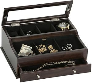 Mele & Co. Hampden Jewelry Valet, Mahogany