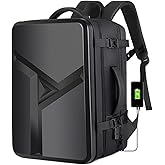 Elsegeod Hard Shell Laptop Backpack for Men,35L Expandable Business Travel Backpacks,Large Waterproof Computer Bag fit 17 Inch Gaming Bag with USB Port & Wet Pocket