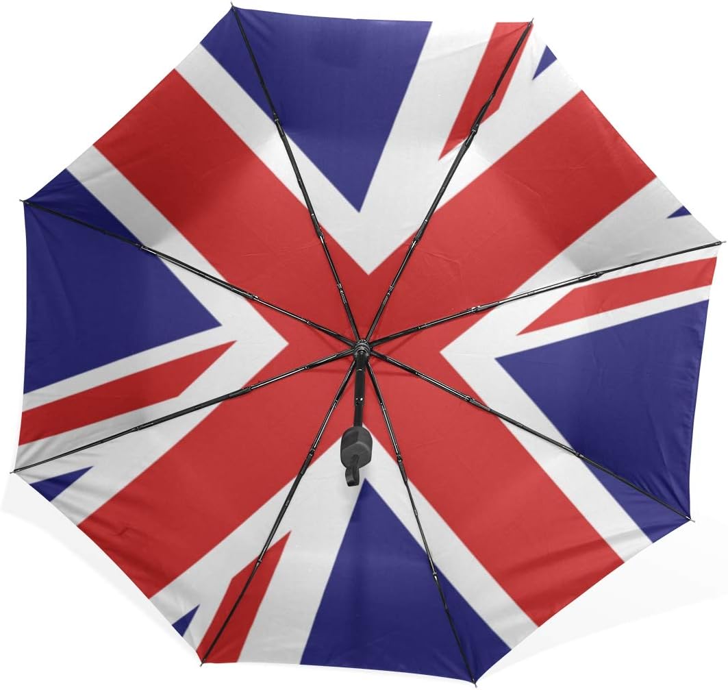 ISAOA Automatic Travel Umbrella Compact Folding Umbrella The Union Jack Windproof Ultra Light UV Protection Umbrella for Women Men - Image 5
