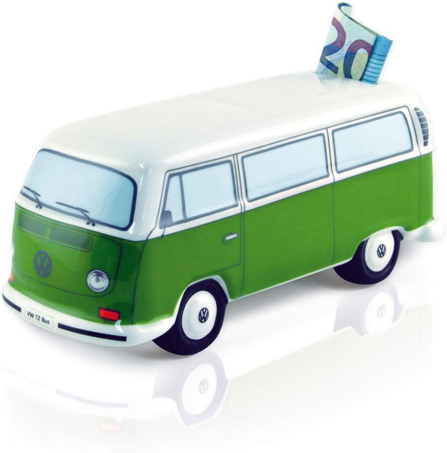 BRISA VW Collection - Volkswagen Savings Bank Piggy Bank in T2 Bus Design 1:22 (Classic Bus/Green)