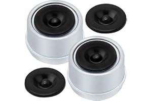 Zreneyfex 4 Pack 1.98 Inch Wheel Hub Caps with Rubber Plugs, Robust Trailer Hub Caps, Rubber Trailer Axle Dust Cap Grease Cov