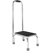 Vaunn Medical Foot Step Stool Heavy-Duty Welded Steel Legs, Fully Welded Single Construction Frame, Anti-Skid Rubber Platform with Handle