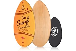 seething 35 Inch Skimboard with High Gloss Coat Wood Skim Board for Beginners,Kids, Teenagers, Adults and All Skimming