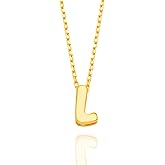 Bubble Letter Necklace Gold | Non Tarnish Thin 14K Initial Necklaces for Women Dainty Pendant - Personalized Charm Minimalist Name Jewelry for Teens, Trendy Birthday Gifts, Her, Mom, Sister, Girls
