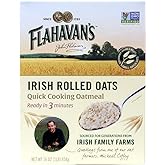 Flahavan&rsquo;s Irish Rolled Oats, 16 Ounce. Quick Cooking Oatmeal, Ready in 3 Minutes. 100% Whole Grain Oats, Non-GMO Verified, Field to Spoon