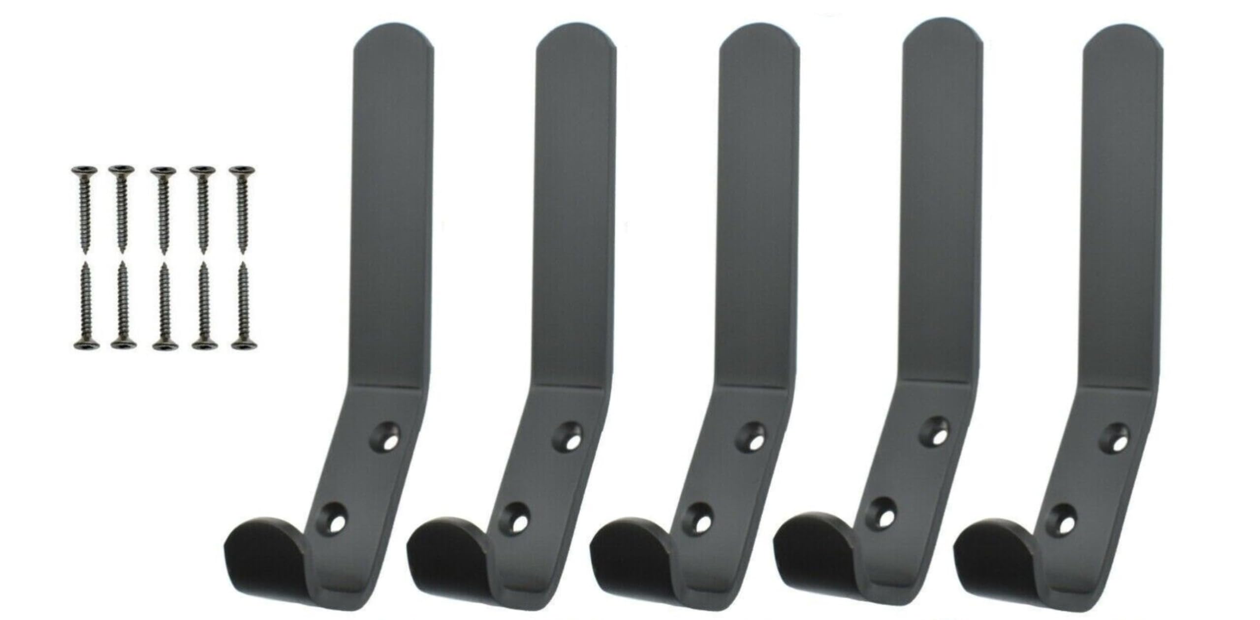 SISI UK Black Coated Double Hat and Coat Hanger Hooks Coat Rack Hooks Wall Mounted 5 Packs Wall Hooks for Hanging Clothes Coat Towel Rope Keys Hats Purse Wall Hangers for Kitchen Bathroom.